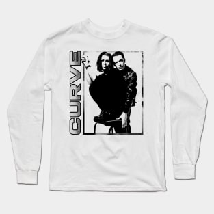 Curve • • 90s Retro Aesthetic Design Long Sleeve T-Shirt